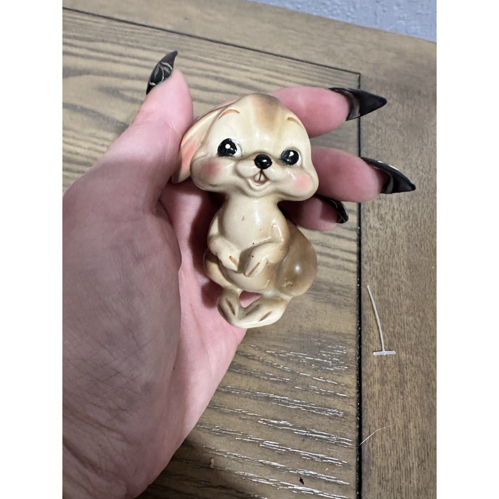 1960's Josef Original Happy Animal Bunny Rabbit Figurine, Made in Japan Sticker
